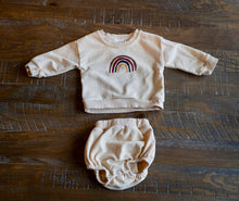 Load image into Gallery viewer, Rainbow Crewneck and Bloomer Set, Ivory
