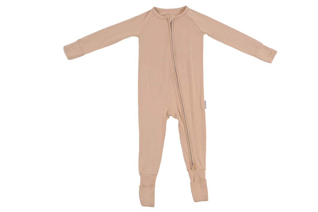 Convertible Long Sleeve Zip Romper, Dune